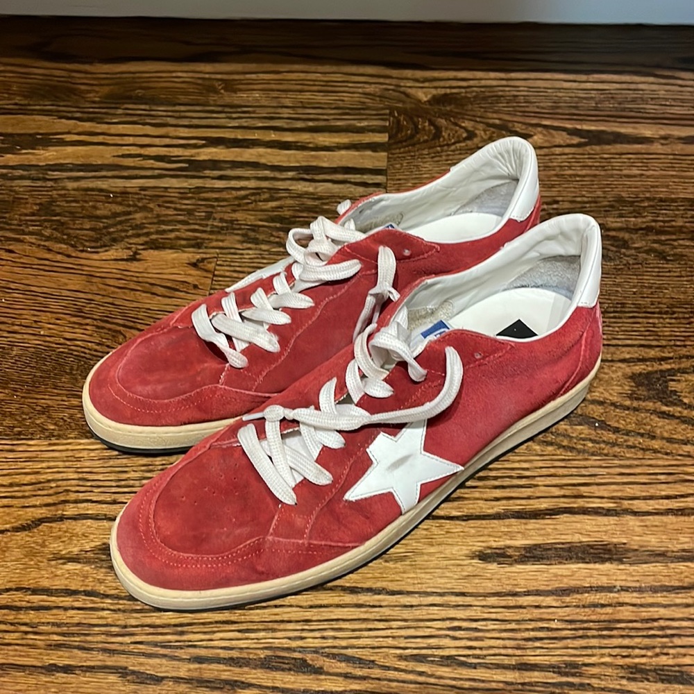 Men's Ball Star in dark Red Suede with White Star and Heel Tab